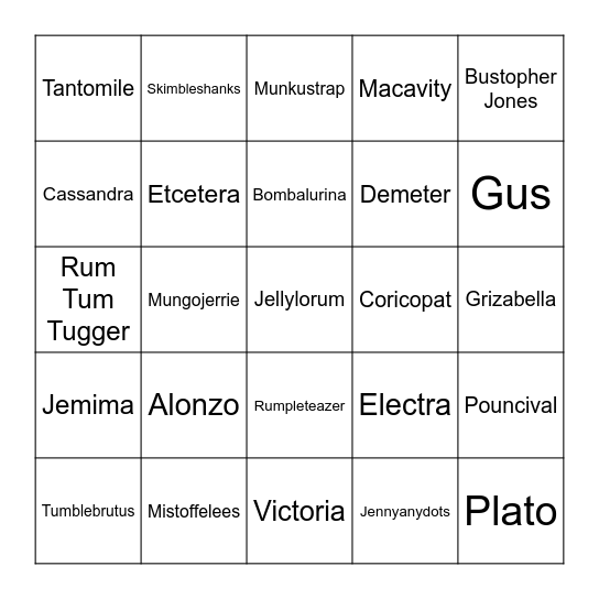 CATS Cosplay Bingo! Bingo Card