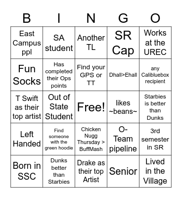 CaliCrew Bingo Card