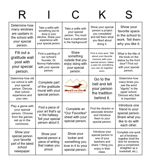Ricks Bingo: Complete 5 in a row! Bingo Card