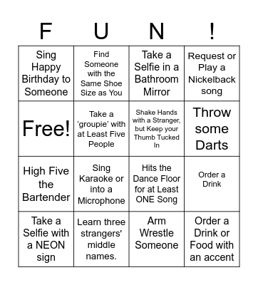 Teacher Fun Run! Bingo Card