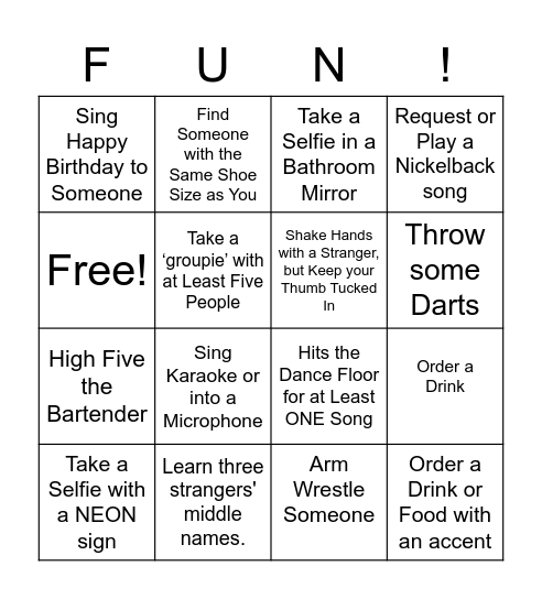 Teacher Fun Run! Bingo Card