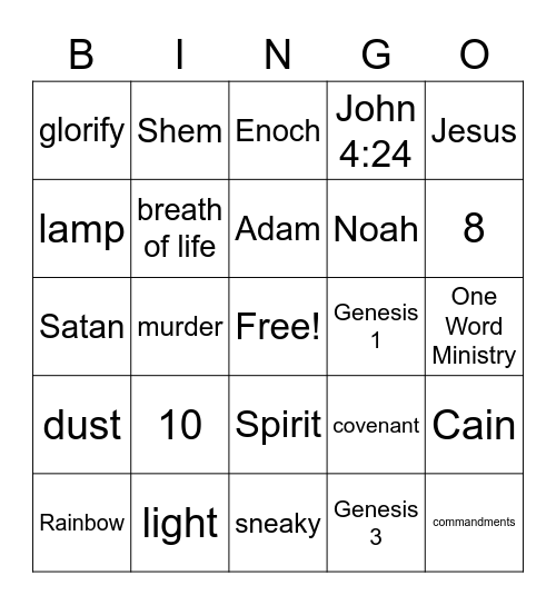 One Word ~ Word Ball Light Bingo Card