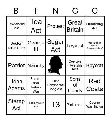 Road to the Revolution Bingo Card