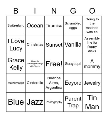 Get to Know Josefina Bingo Card