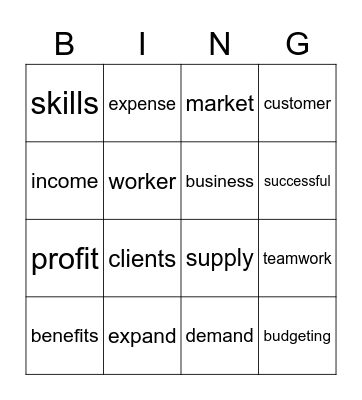 BUSINESS Bingo Card