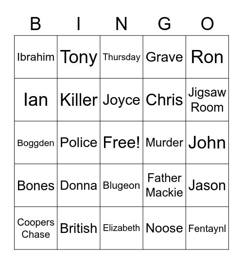 Fejot bingo Card