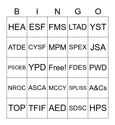 NYSI 7th Anniversary Nov 2022 Bingo Card