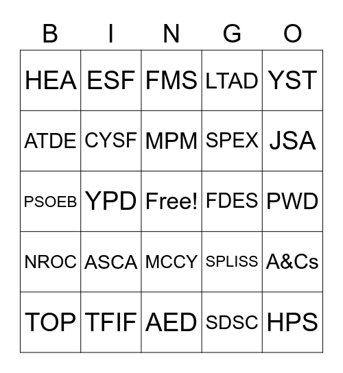 NYSI 7th Anniversary Nov 2022 Bingo Card