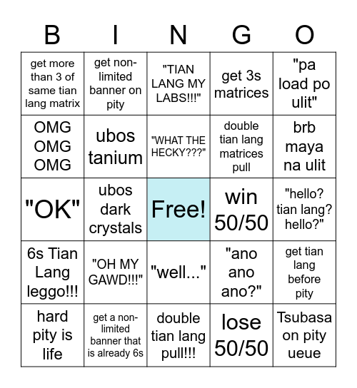 HERA'S HUSBANDO PULL Bingo Card