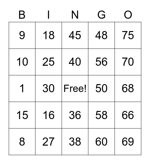 Finance & Accounting BINGO Game Bingo Card