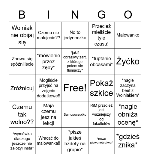 Rogal Bingo Card