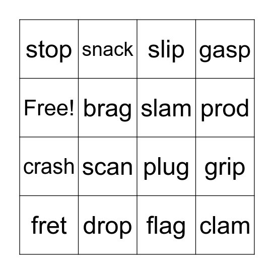 Blends Bingo Card