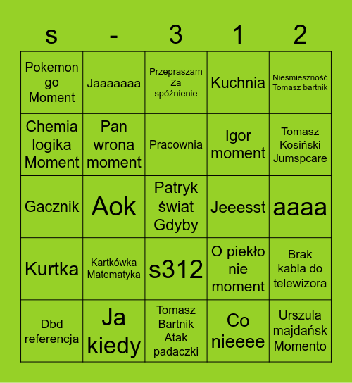 Lo1 bingo Card