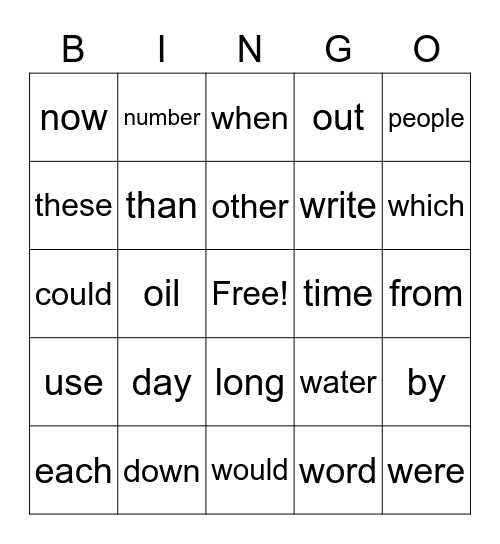 Bingo Card