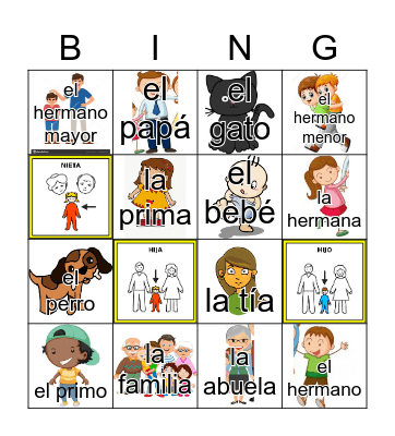 La familia Bingo Card