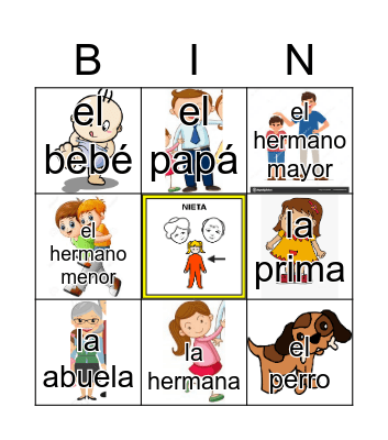 La familia Bingo Card