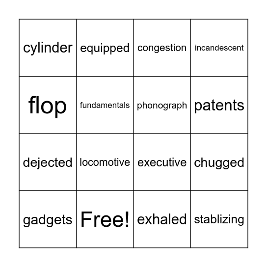 5/6 Grade Vocabulary Bingo Card