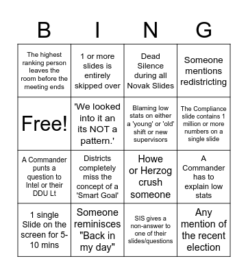 COMSTAT 11-10 Bingo Card