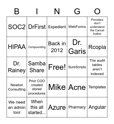 DoC Sprint Review Bingo Card