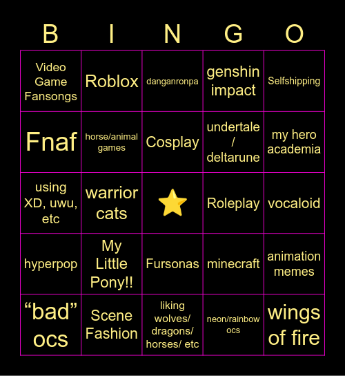 Cringe Culture is Dead Bingo Card