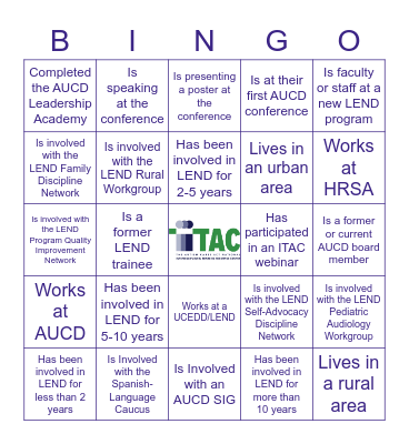 Find someone who... Bingo Card