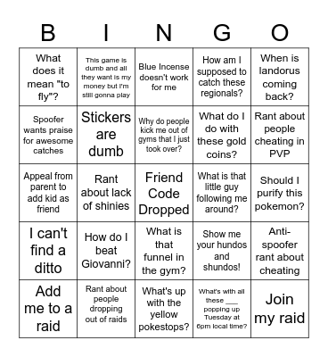 Facebook Posts On This Site Bingo Card