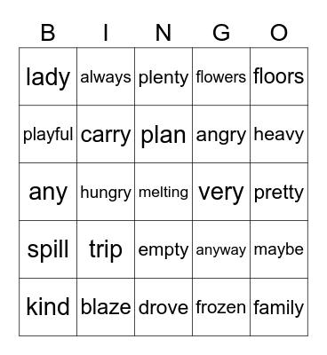3rd Bingo Card