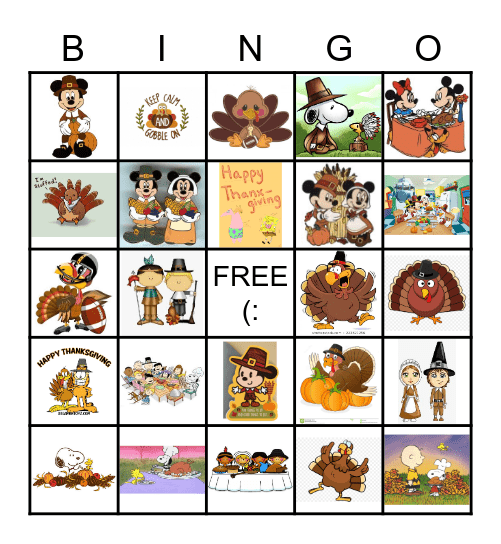 Thanksgiving Bingo Card