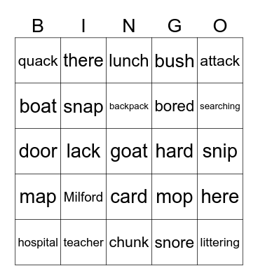 Wilson Bingo Card