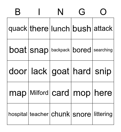 Wilson Bingo Card