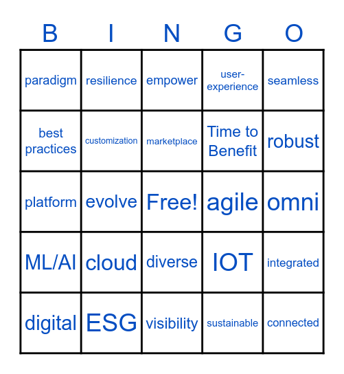 Logistics Bullsh!t Bingo Card