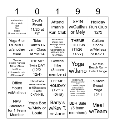 Battle of the Boxes 2022 Bingo Card