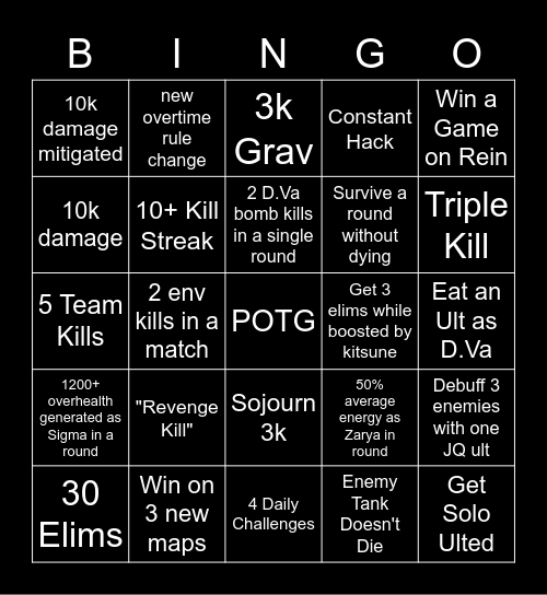 OW2 Bingo Card