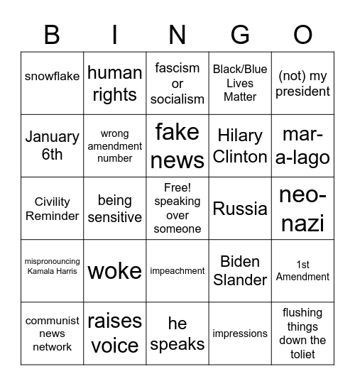 "change the facts you change the analysis" Bingo Card