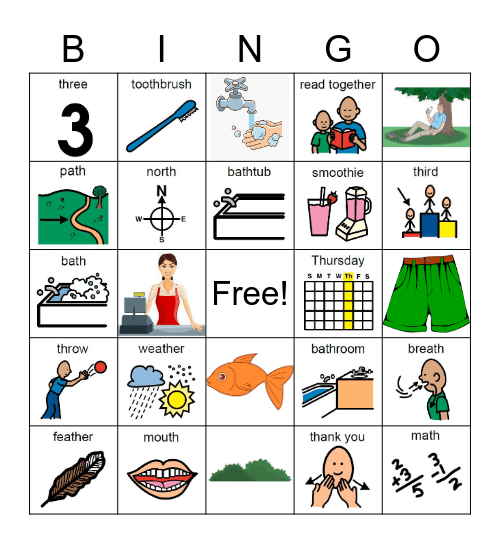 Articulation Bingo Card