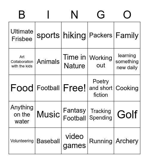 Passions Bingo Card