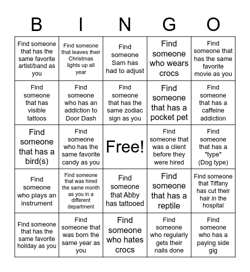 WTAH BINGO Card