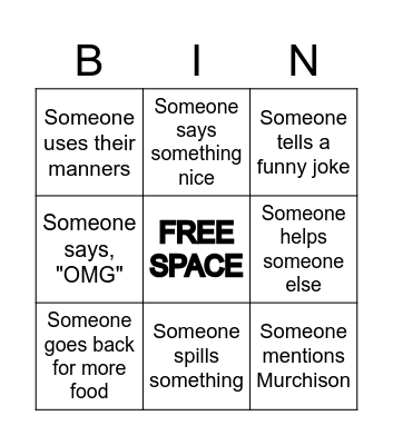 FRIENDSGIVING Bingo Card