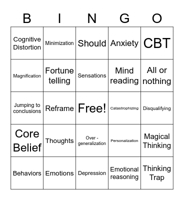 CBT Bingo Card