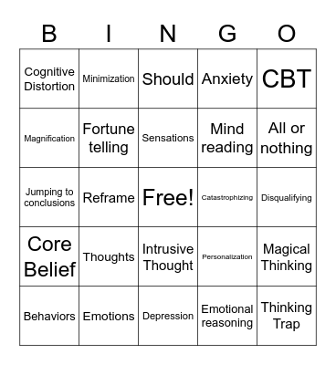 CBT Bingo Card