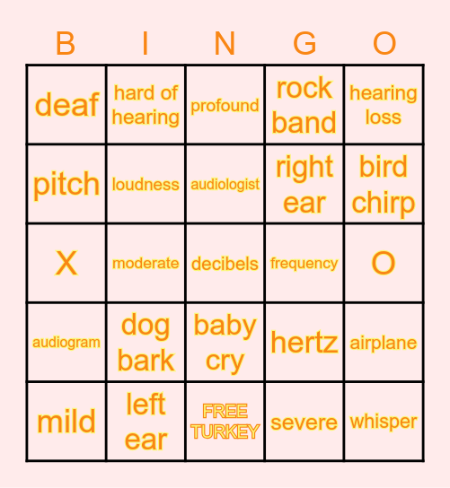 Audiogram B-I-N-G-O Bingo Card