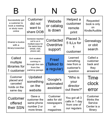 CIS BINGO Challenge Bingo Card