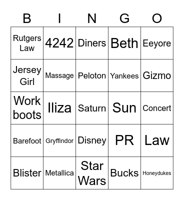 Shingo Bingo Card