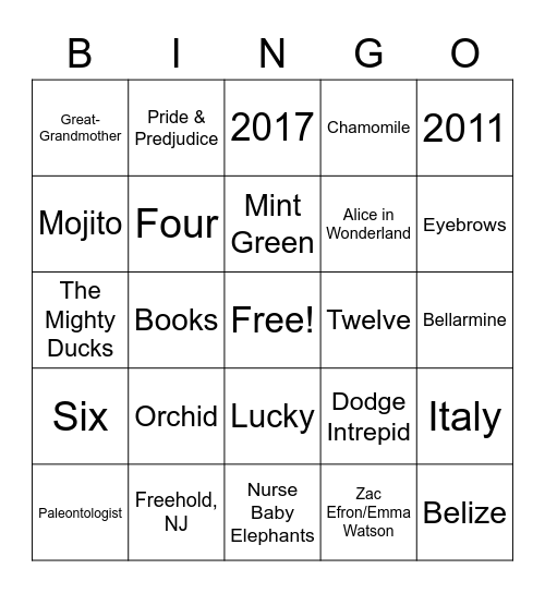 Alyssa's 30th Birthday Bingo! Bingo Card