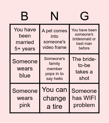 Neha's pre-wedding party! Bingo Card