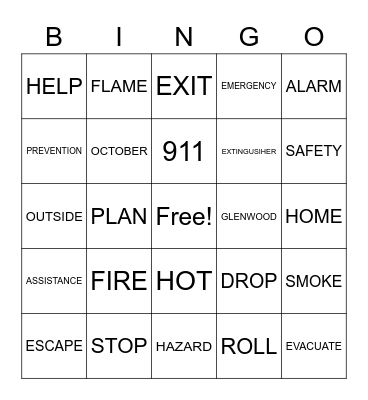 Fire Safety and Prevention Bingo Card