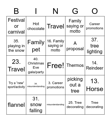 Crimas Bingo Card