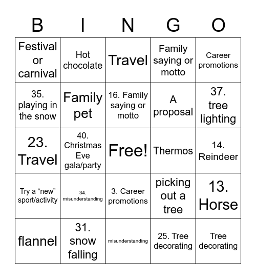 Crimas Bingo Card