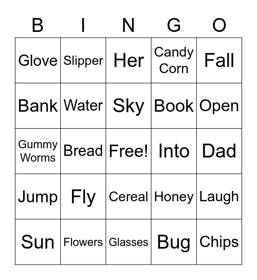 Everyday Things Bingo Card