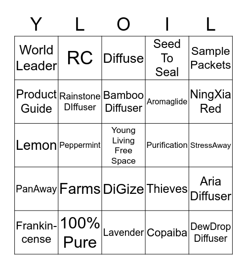 OILY BINGO FUN Bingo Card